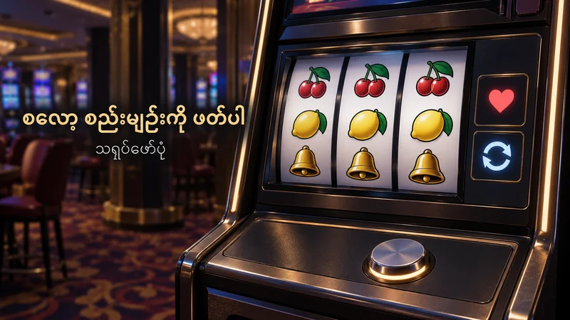 စလော့စက်မျက်နှာပြင်၊ သင်္ကေတများနှင့် feature ခလုတ်များ သရုပ်ဖော်ပုံ